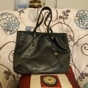 Crown Vintage Black Leather Bag